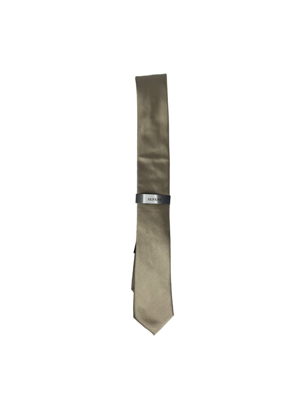 Alfani Solid Tan Tie Silk Blend New Business Work Office Dress Up